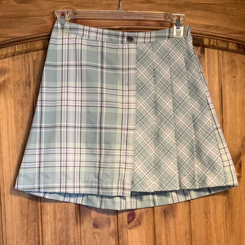 Wonder Nation Plaid Skirt in Light Blue and White